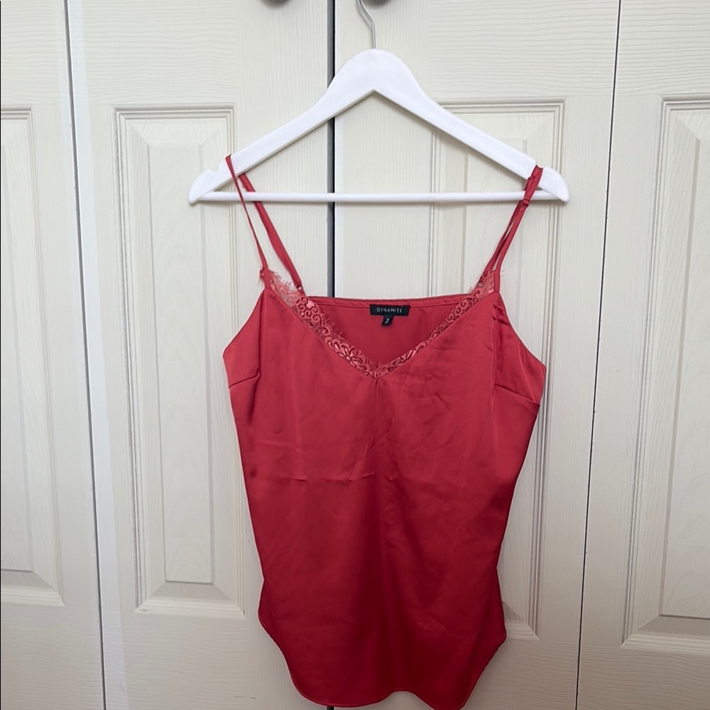 Express Red Fitted Sleeveless Camisole